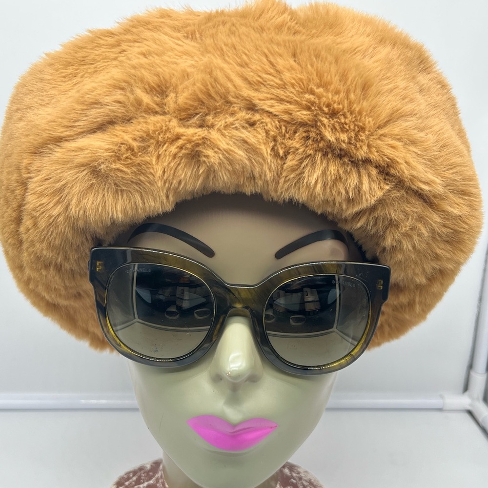 CHANEL 5358 Acetate Green Brown Marbled Frame Butterfly Signature CC Sunglasses